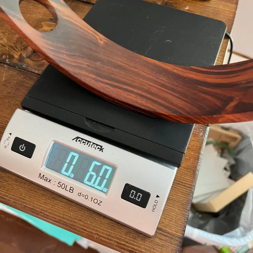 Tabletop Curved Single Bottle Wood Stand Balanced Floating